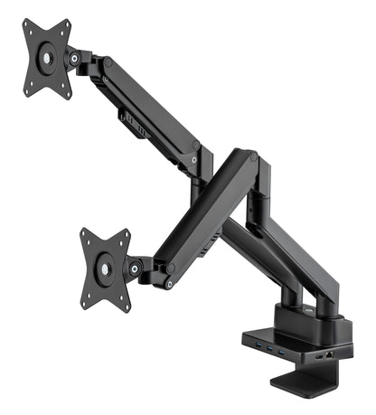 Tischhalterung mit Gasdruckfeder für zwei Monitore & Dockingstation Image 1