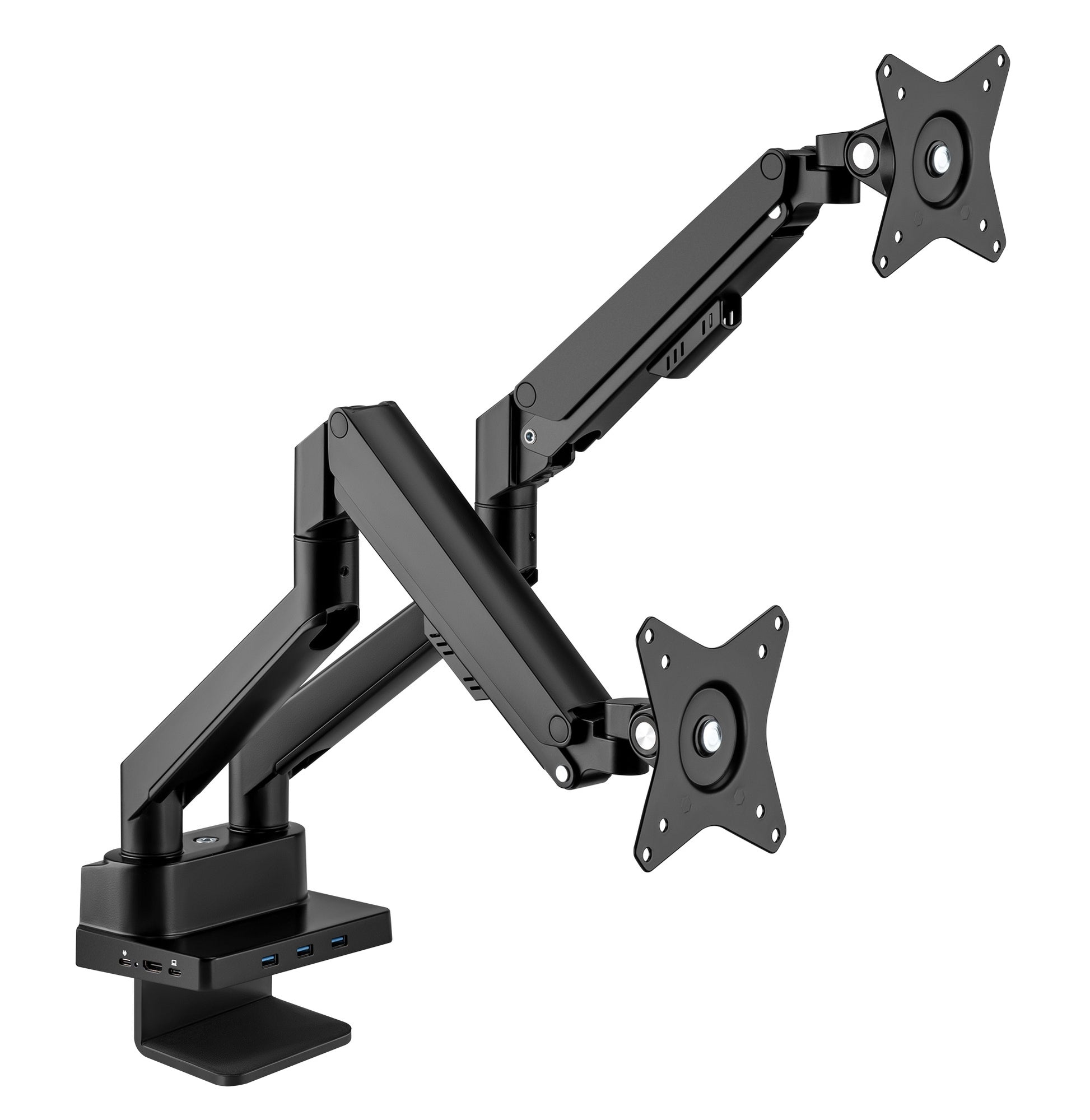 Tischhalterung mit Gasdruckfeder für zwei Monitore & Dockingstation Image 11