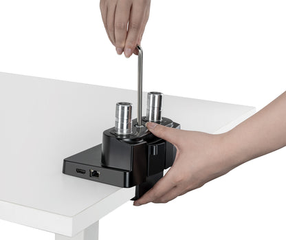 Tischhalterung mit Gasdruckfeder für zwei Monitore & Dockingstation Image 15