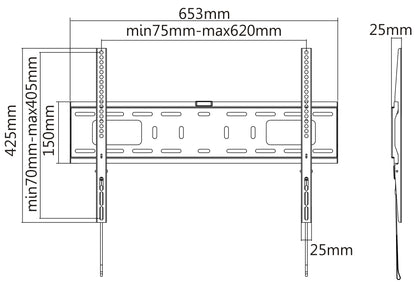 Ultraflache TV-Wandhalterung für 37 bis 70 Zoll, starr Image 7