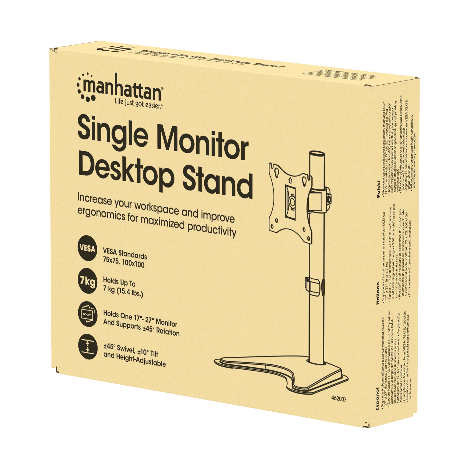 Tischhalterung mit Standfuß für einen Monitor von 17 bis 27 Zoll Packaging Image 2