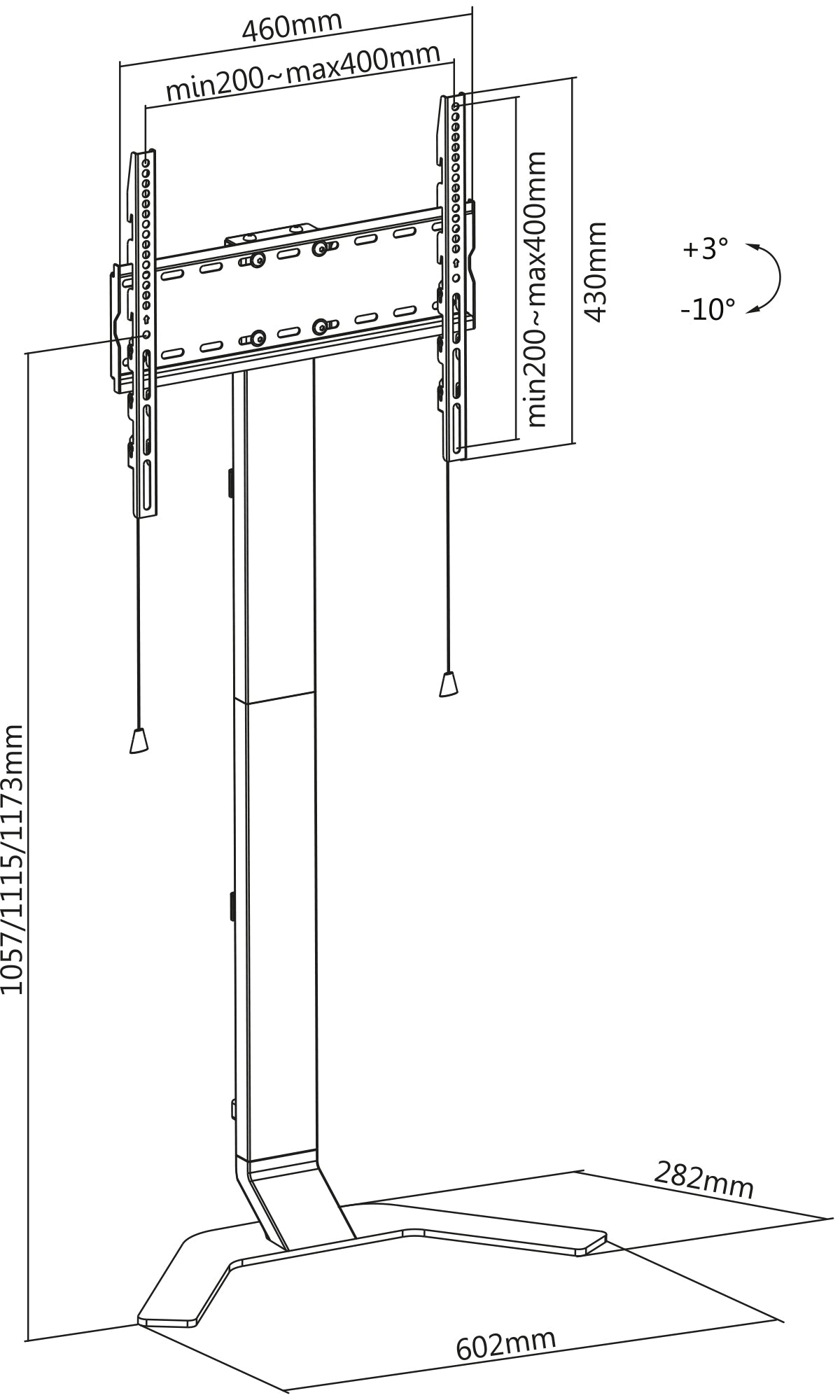 Ultra Slim TV-Ständer für 32 bis 70 Zoll, neigbar und höhenverstellbar Image 15