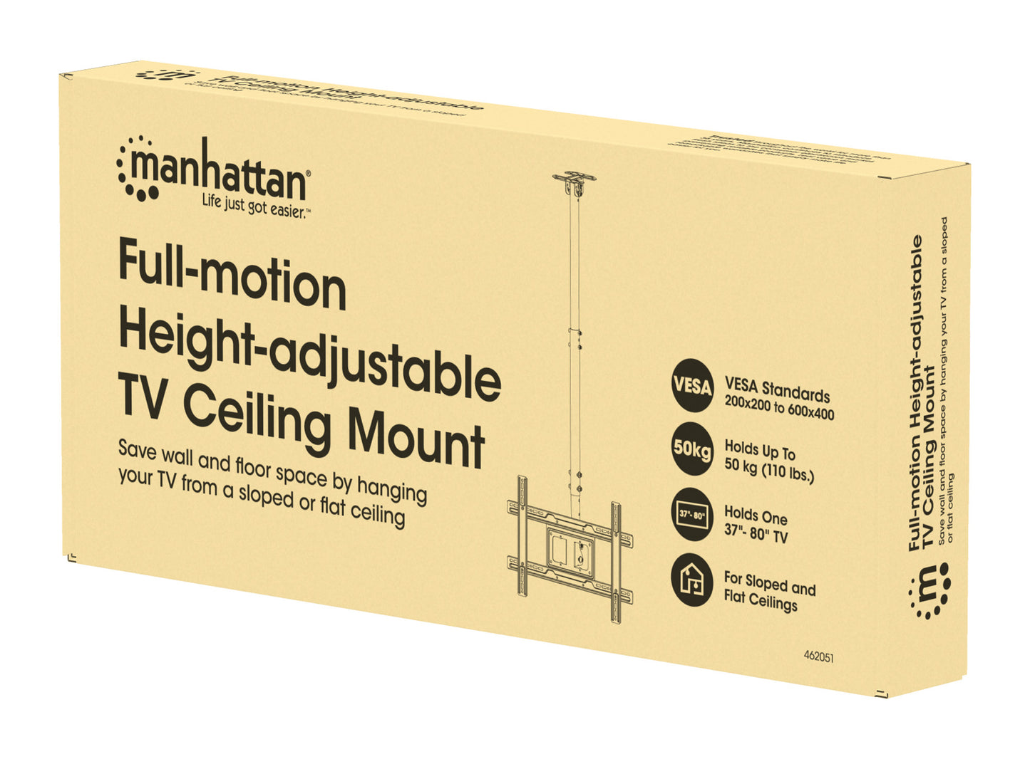 TV-Deckenhalterung für 37 bis 80 Zoll, neigbar und schwenkbar Packaging Image 2