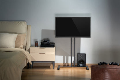 Kompakter TV-Ständer auf Rollen / Standfuß für 34 bis 55 Zoll, neigbar und höhenverstellbar Image 11
