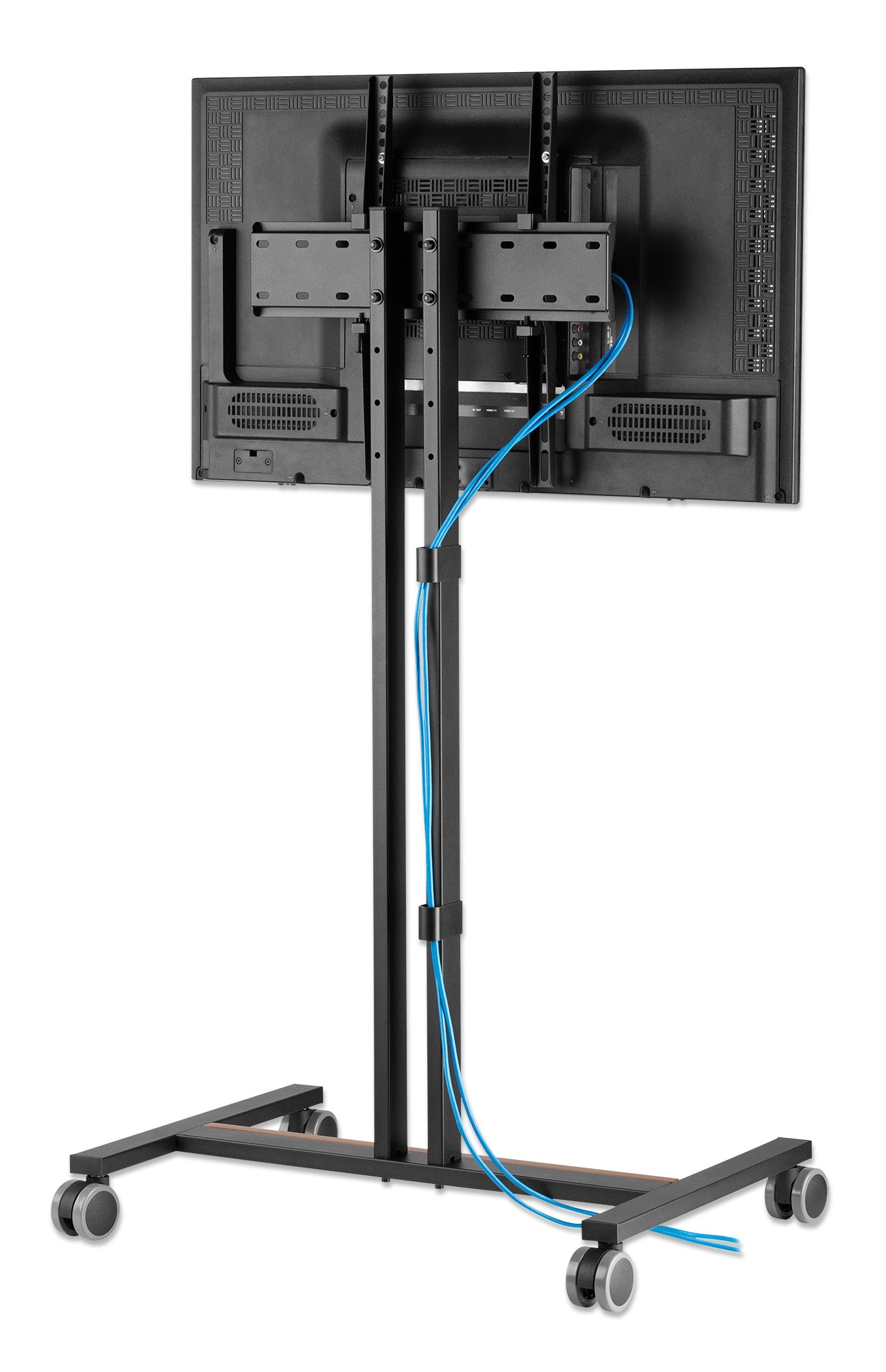 Kompakter TV-Ständer auf Rollen / Standfuß für 34 bis 55 Zoll, neigbar und höhenverstellbar Image 14