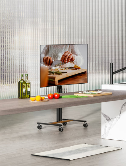 Kompakter TV-Ständer auf Rollen / Standfuß für 34 bis 55 Zoll, neigbar und höhenverstellbar Image 3