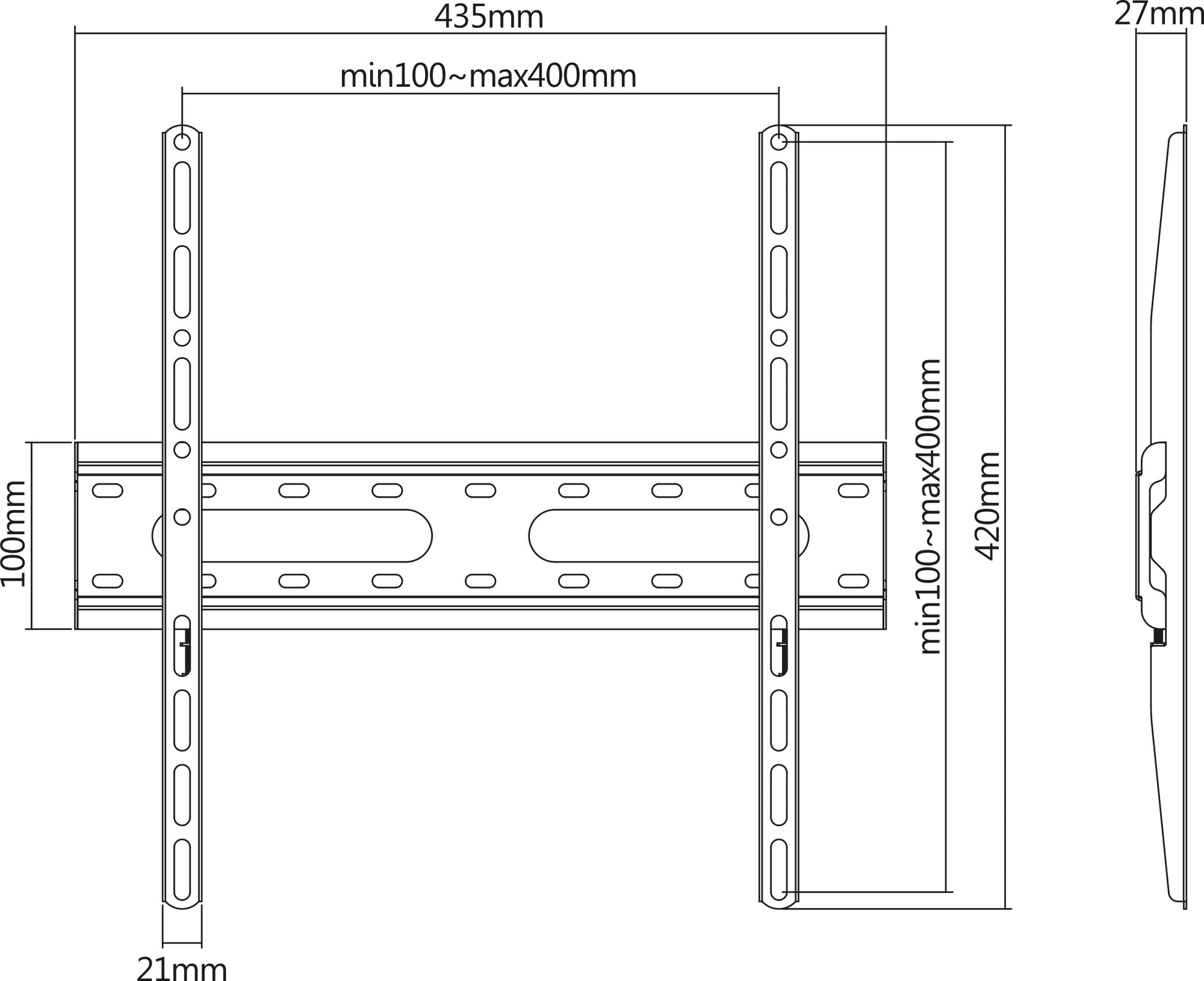 Ultraflache TV-Wandhalterung für 32 bis 55 Zoll, starr Image 10