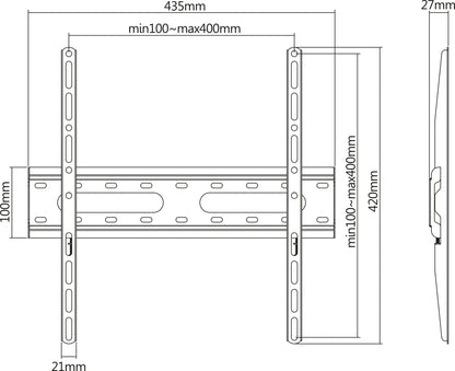 Ultraflache TV-Wandhalterung für 32 bis 55 Zoll, starr Image 10