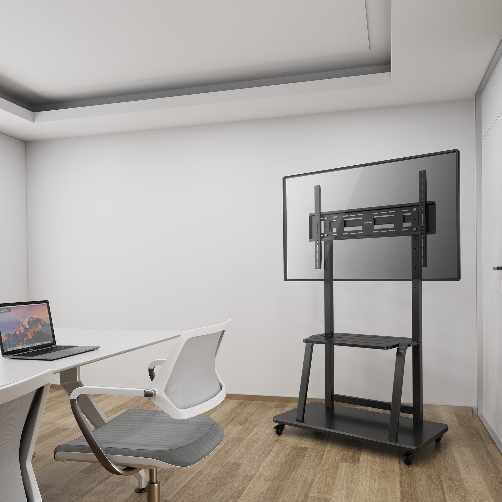 Multimedia TV-Ständer auf Rollen für 37 bis 100 Zoll, höhenverstellbar Image 9