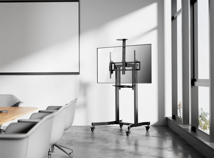 Motorisierter Multimedia TV-Ständer auf Rollen für 55 bis 100 Zoll, elektrisch höhenverstellbar Image 3