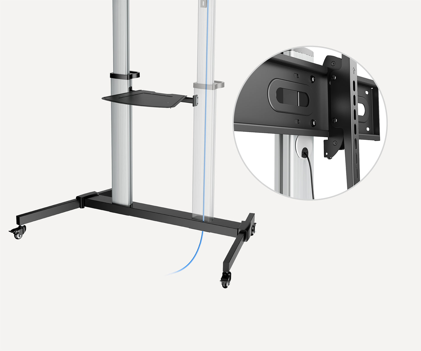 Multimedia TV-Ständer auf Rollen für 60 bis 100 Zoll, neigbar und höhenverstellbar Image 12