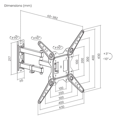 TV- und Monitorwandhalterung für 23 bis 55 Zoll, vollbeweglich Image 14