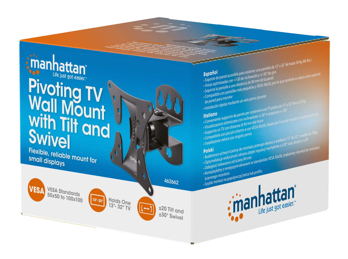TV- und Monitorwandhalterung für 13 bis 32 Zoll, neigbar und schwenkbar Packaging Image 2
