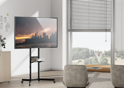 TV-Ständer auf Rollen für 37 bis 70 Zoll, neigbar und höhenverstellbar Image 4