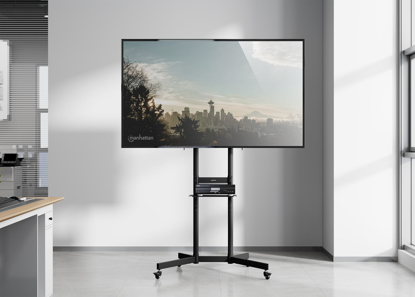 TV-Ständer auf Rollen für 37 bis 70 Zoll, neigbar und höhenverstellbar Image 6