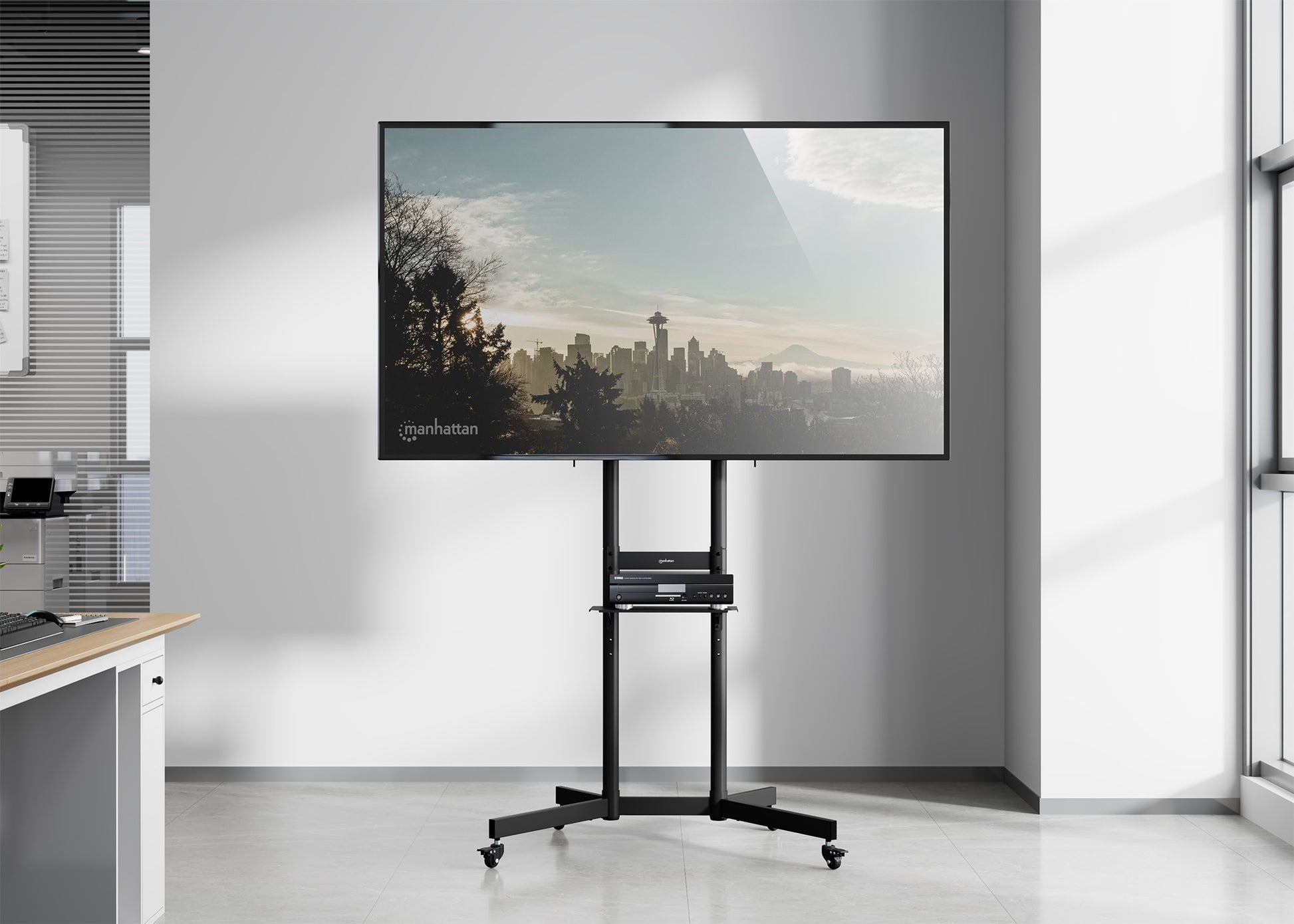 TV-Ständer auf Rollen für 37 bis 70 Zoll, neigbar und höhenverstellbar Image 6