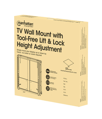 TV-Wandhalterung, höhenverstellbar mit werkzeuglosem Lift&Lock-System, für 55 bis 75 Zoll Packaging Image 2