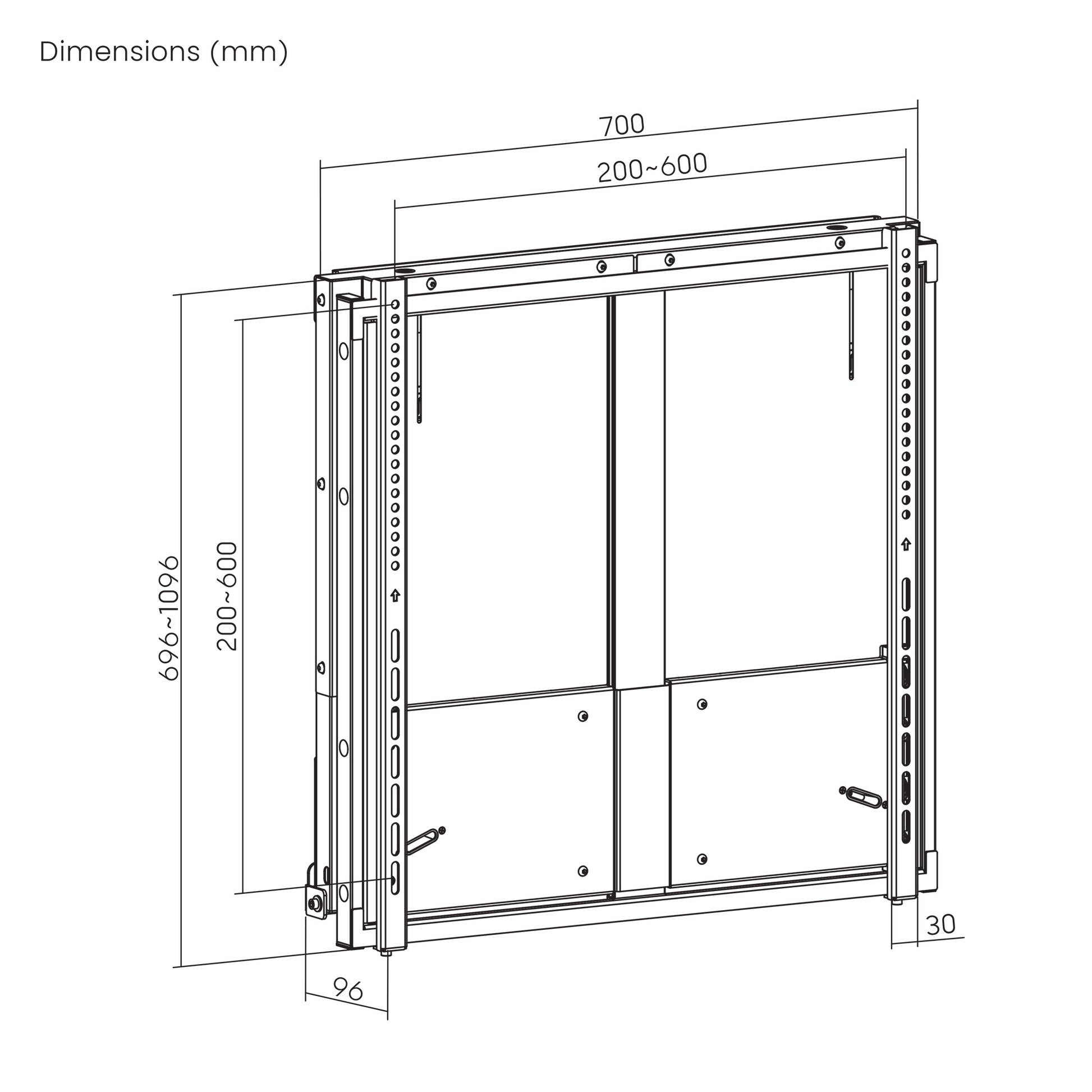 TV-Wandhalterung, höhenverstellbar mit werkzeuglosem Lift&Lock-System, für 55 bis 75 Zoll Image 15