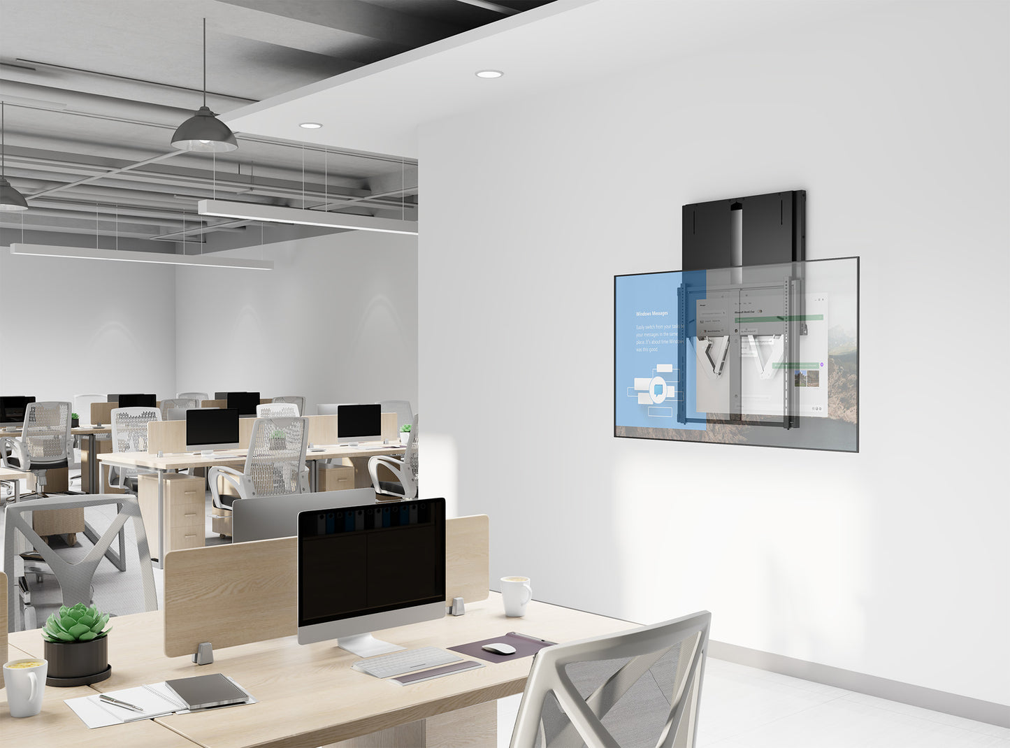 TV-Wandhalterung, höhenverstellbar mit werkzeuglosem Lift&Lock-System, für 55 bis 75 Zoll Image 9