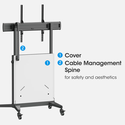 TV-Ständer auf Rollen, höhenverstellbar mit werkzeuglosem Lift&Lock-System, für 50 bis 100 Zoll Image 13