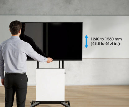 TV-Ständer auf Rollen, höhenverstellbar mit werkzeuglosem Lift&Lock-System, für 50 bis 100 Zoll Image 8