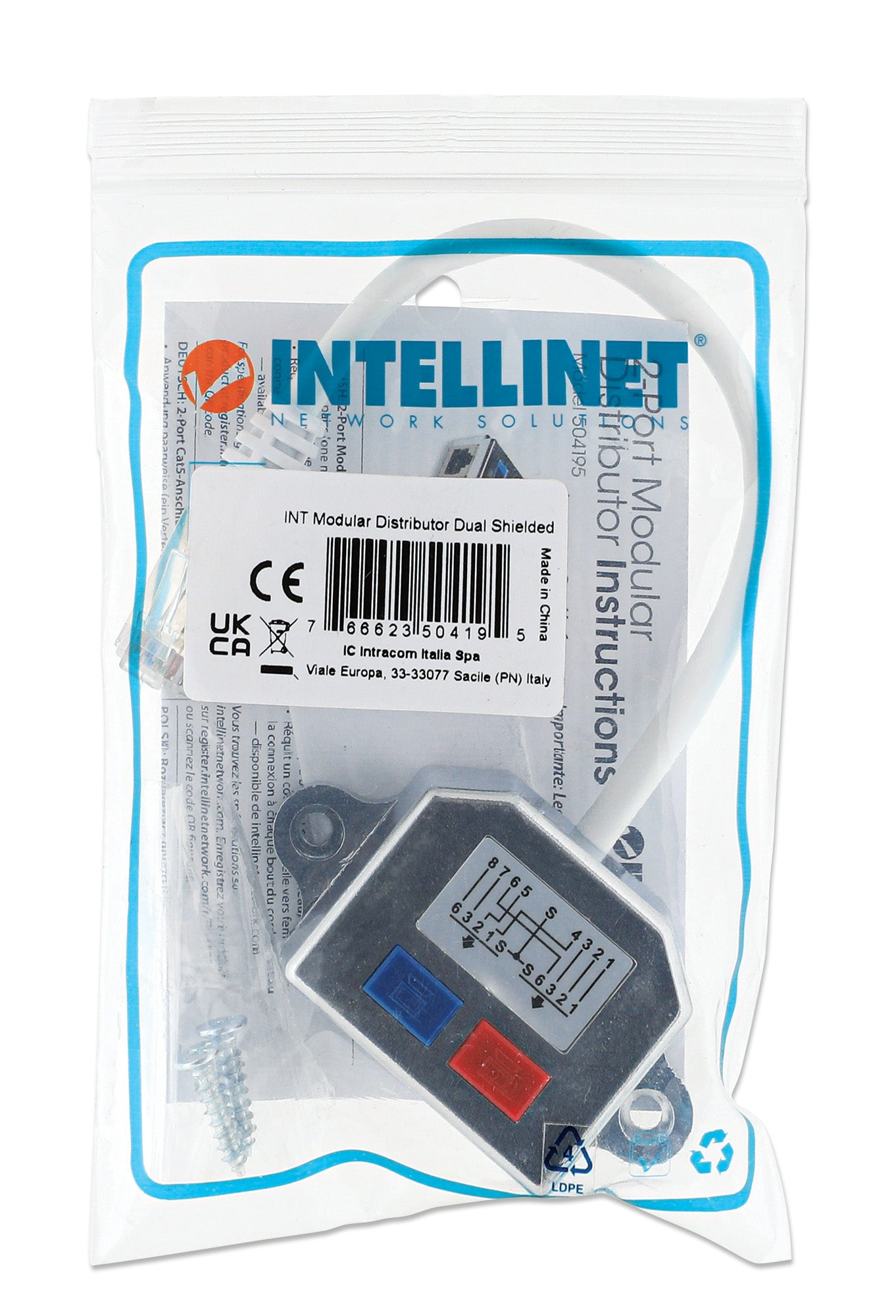 2-Port Cat5e-Anschlussteiler, doppelt geschirmt Packaging Image 2