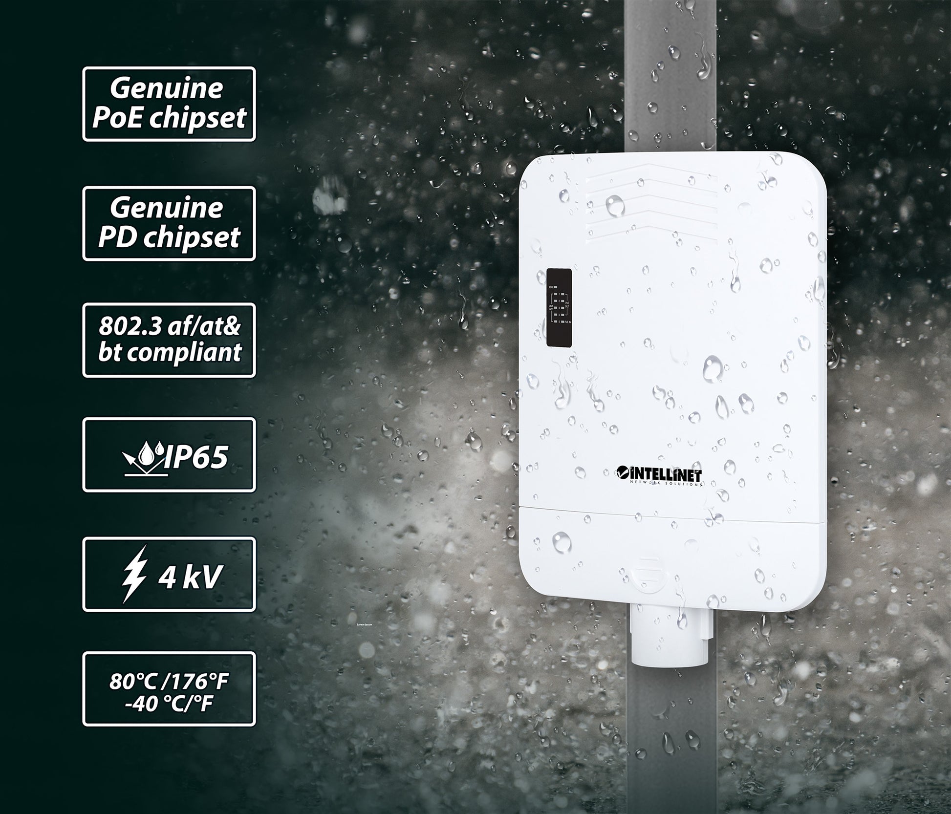 Outdoor PoE-Powered 5-Port Gigabit Switch mit PoE-Passthrough / 4-Port PoE+ Extender Image 7