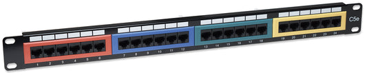 Cat5e 24-Port Patchpanel, farbkodiert, 1 HE Image 2