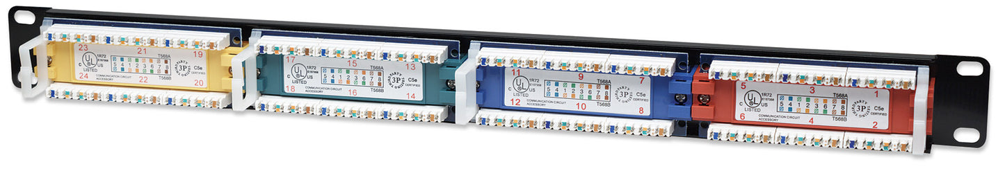 Cat5e 24-Port Patchpanel, farbkodiert, 1 HE Image 3