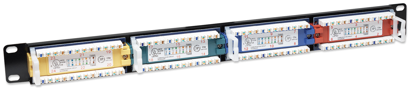 Cat5e 24-Port Patchpanel, farbkodiert, 1 HE Image 4
