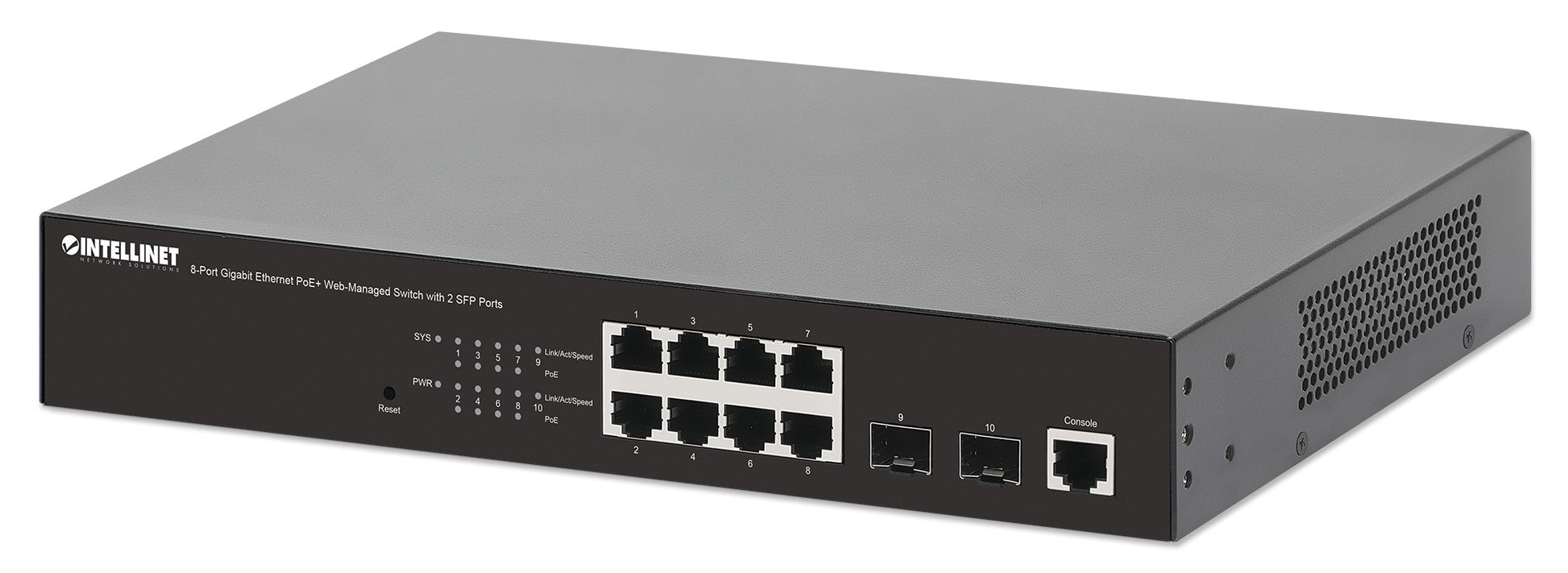 8-Port Gigabit Ethernet PoE+ Web-Managed Switch mit 2 SFP-Ports Image 1