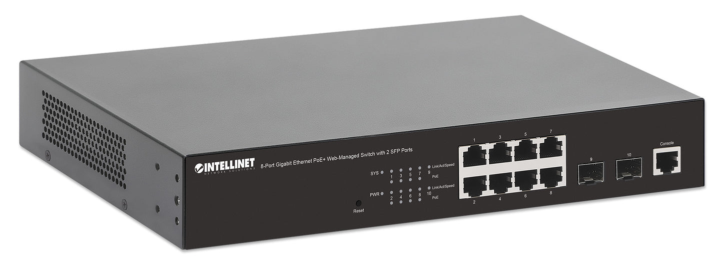 8-Port Gigabit Ethernet PoE+ Web-Managed Switch mit 2 SFP-Ports Image 3