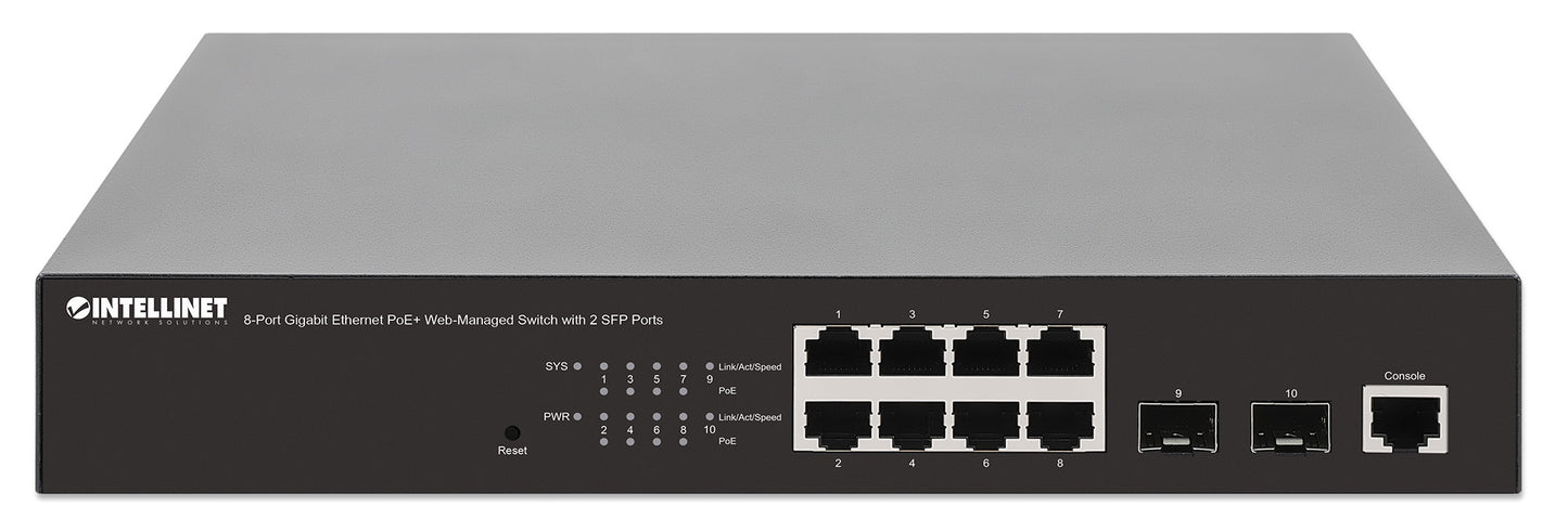 8-Port Gigabit Ethernet PoE+ Web-Managed Switch mit 2 SFP-Ports Image 4