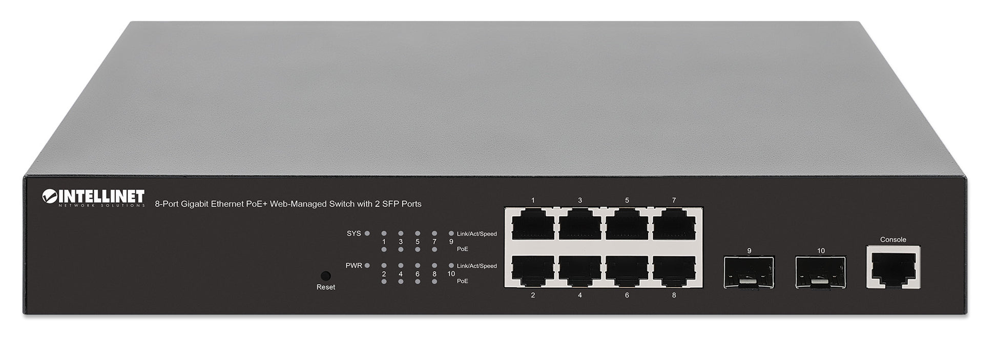 8-Port Gigabit Ethernet PoE+ Web-Managed Switch mit 2 SFP-Ports Image 4