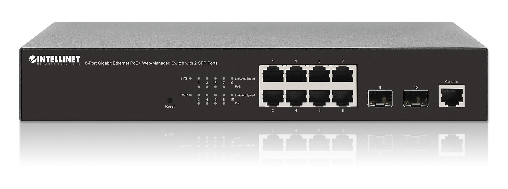 8-Port Gigabit Ethernet PoE+ Web-Managed Switch mit 2 SFP-Ports Image 6