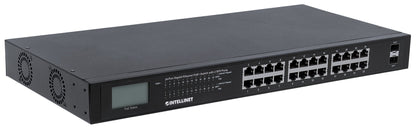 24-Port Gigabit Ethernet PoE+ Switch mit 2 SFP-Ports und LCD-Anzeige Image 3