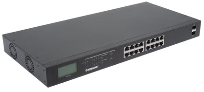 16-Port Gigabit Ethernet PoE+ Switch mit 2 SFP-Ports und LCD-Anzeige Image 3