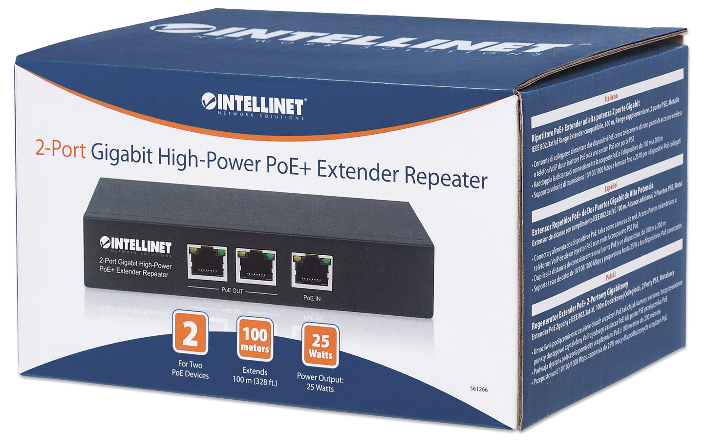 2-Port Gigabit High-Power PoE+ Extender Packaging Image 2