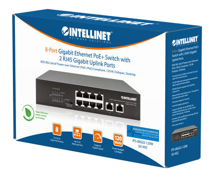 8-Port Gigabit Ethernet PoE+ Switch mit 2 RJ45 Gigabit Uplink-Ports Packaging Image 2