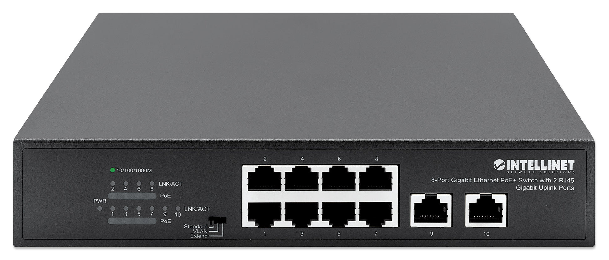 8-Port Gigabit Ethernet PoE+ Switch mit 2 RJ45 Gigabit Uplink-Ports Image 4