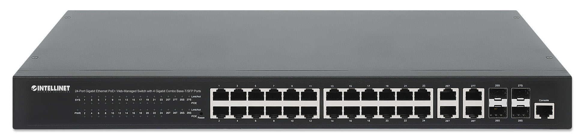24-Port Gigabit Ethernet PoE+ Web-Managed Switch mit 4 Gigabit Kombo-Base-T/SFP-Ports Image 4