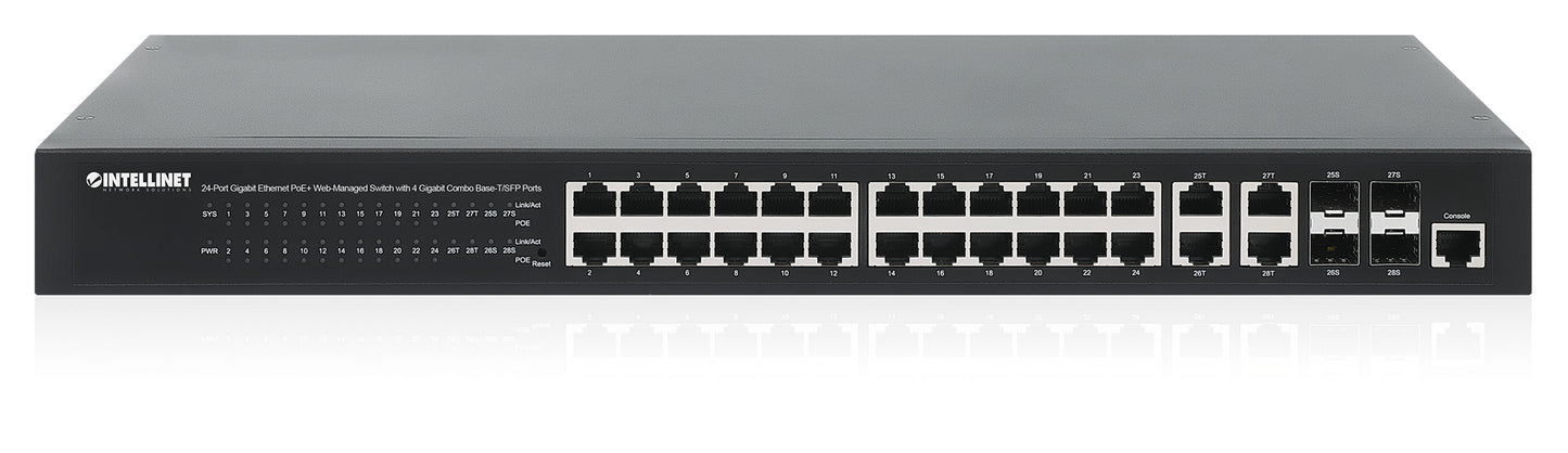 24-Port Gigabit Ethernet PoE+ Web-Managed Switch mit 4 Gigabit Kombo-Base-T/SFP-Ports Image 6