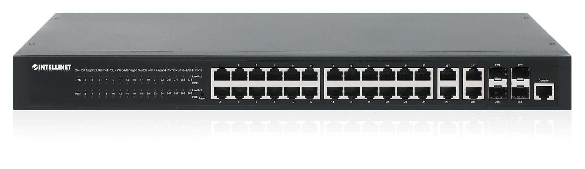24-Port Gigabit Ethernet PoE+ Web-Managed Switch mit 4 Gigabit Kombo-Base-T/SFP-Ports Image 6