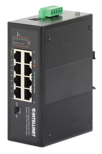 PoE-Powered 8-Port PoE+ Gigabit Industrie-Switch mit PoE-Passthrough Image 1