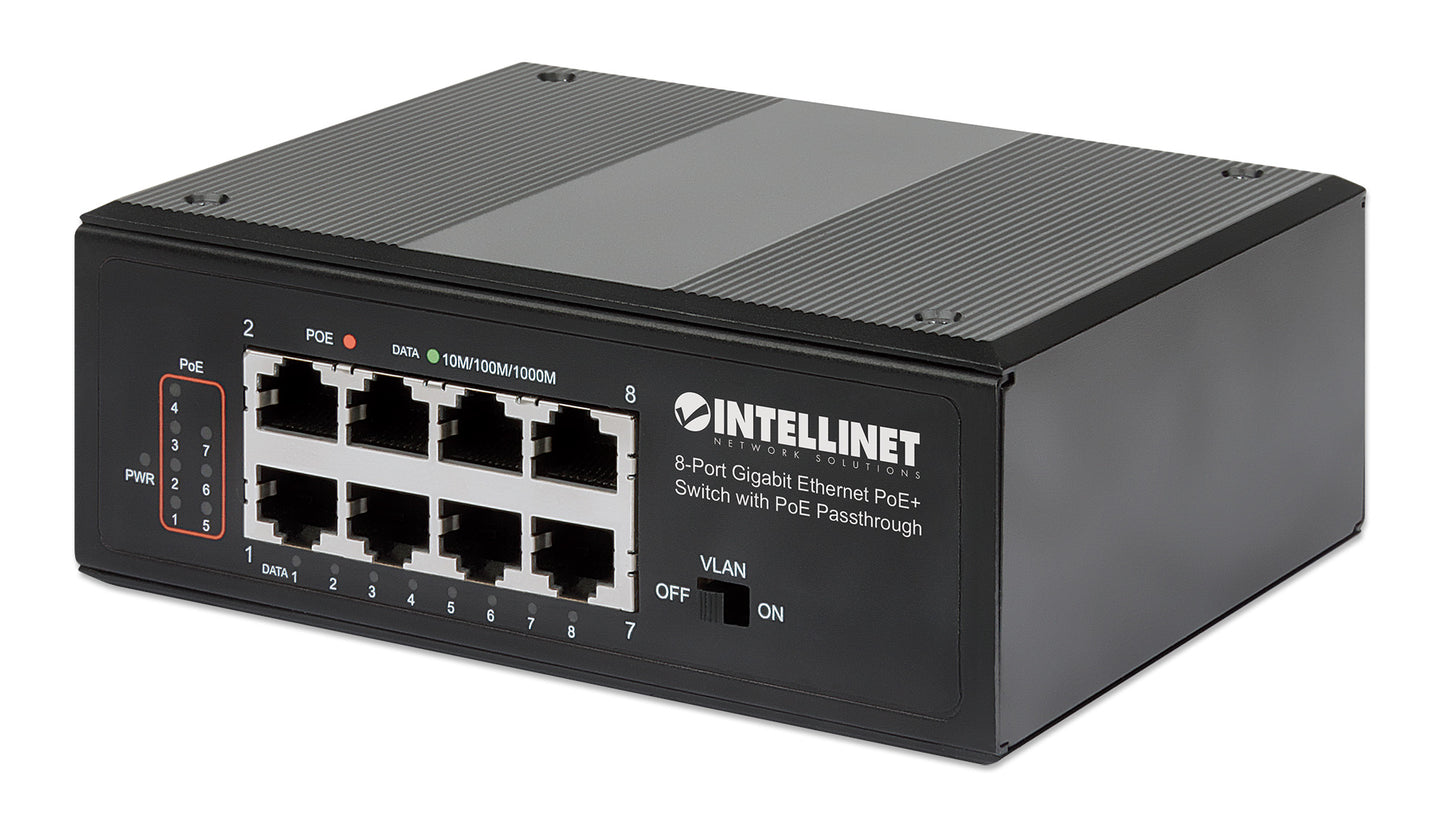 PoE-Powered 8-Port PoE+ Gigabit Industrie-Switch mit PoE-Passthrough Image 3