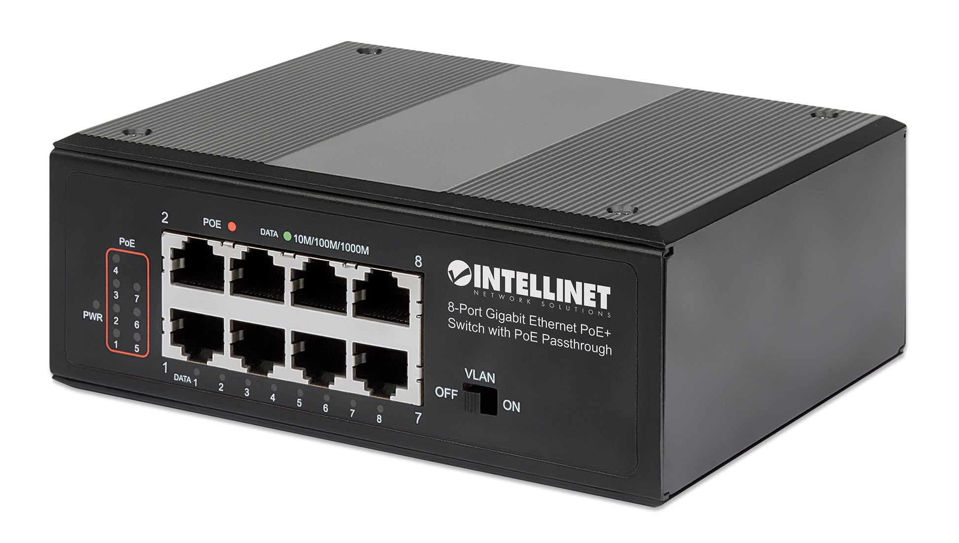 PoE-Powered 8-Port PoE+ Gigabit Industrie-Switch mit PoE-Passthrough Image 3