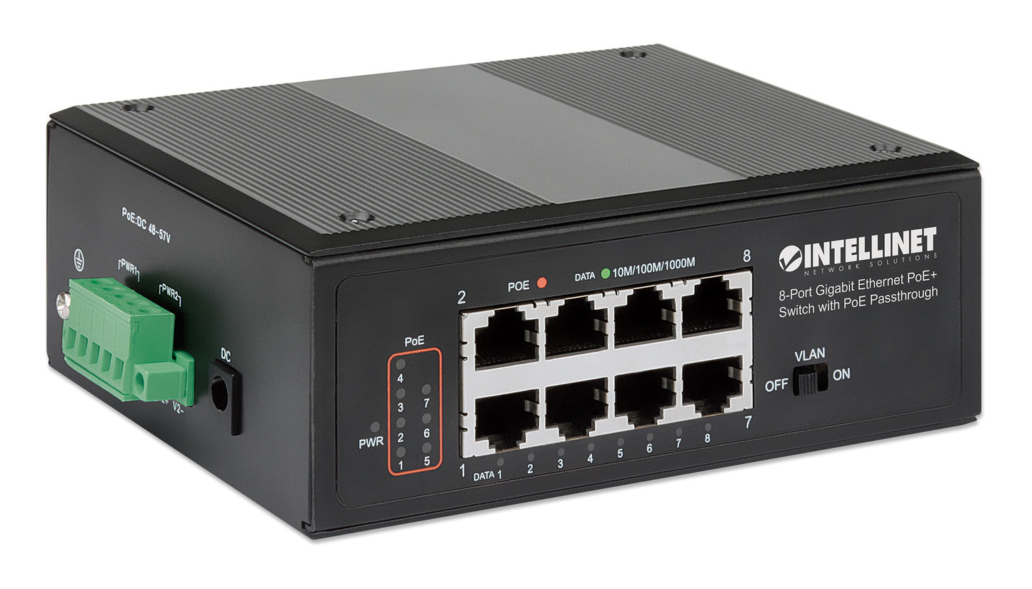 PoE-Powered 8-Port PoE+ Gigabit Industrie-Switch mit PoE-Passthrough Image 4