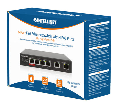 6-Port Fast Ethernet Switch mit 4 PoE-Ports (1 x High-Power PoE) Packaging Image 2