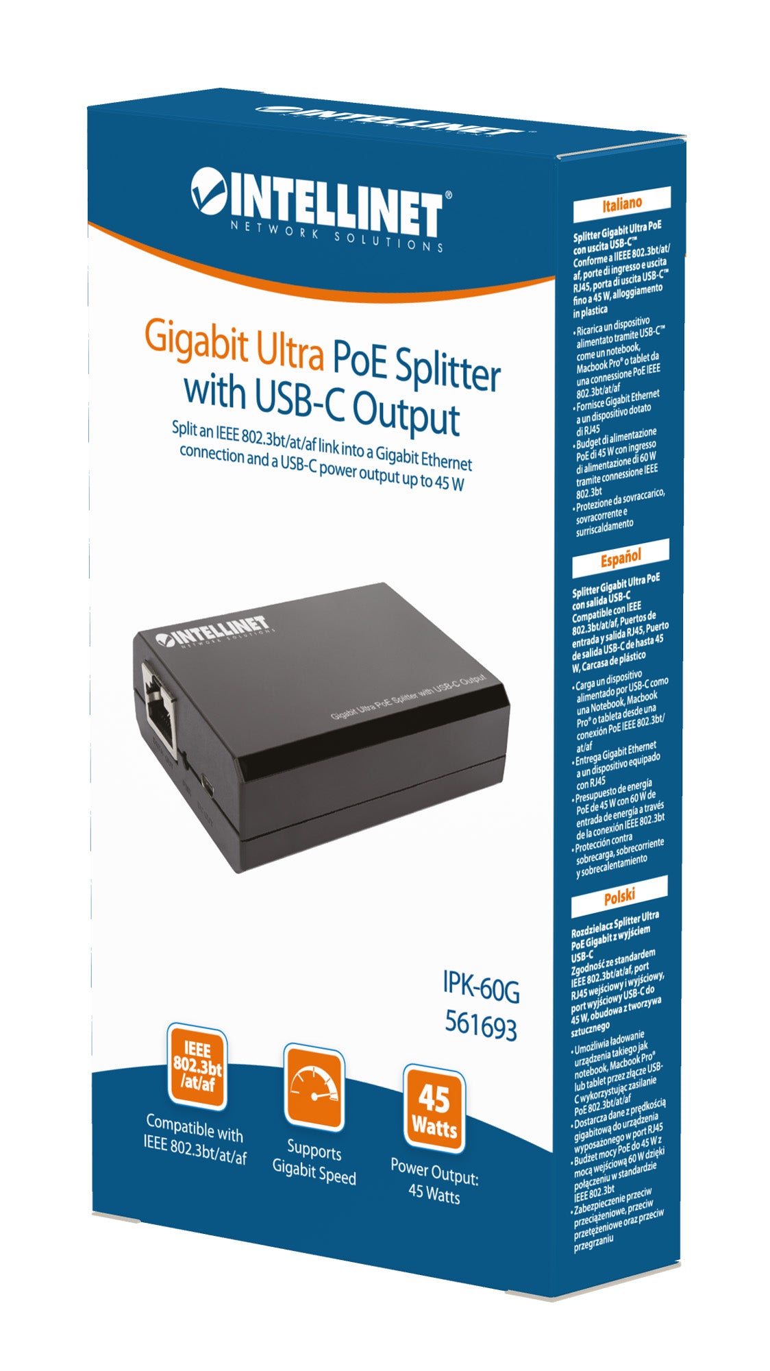 Gigabit Ultra PoE-Splitter mit USB-C-Ausgang Packaging Image 2