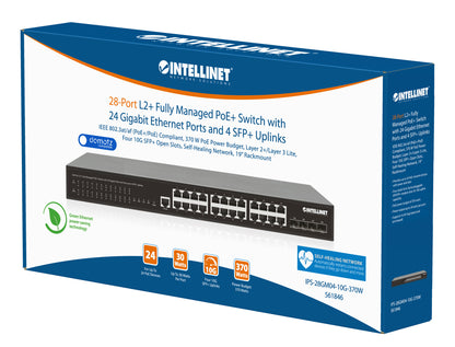 28-Port L2+ Fully Managed PoE+ Switch mit 24 Gigabit Ethernet-Ports und 4 SFP+ Uplinks Packaging Image 2